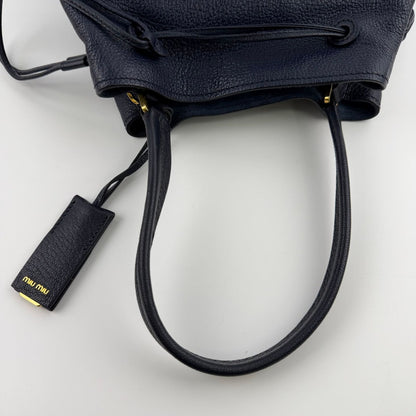 Miu Miu Shoulder Bag Navy Denim Leather Vintage — view 10