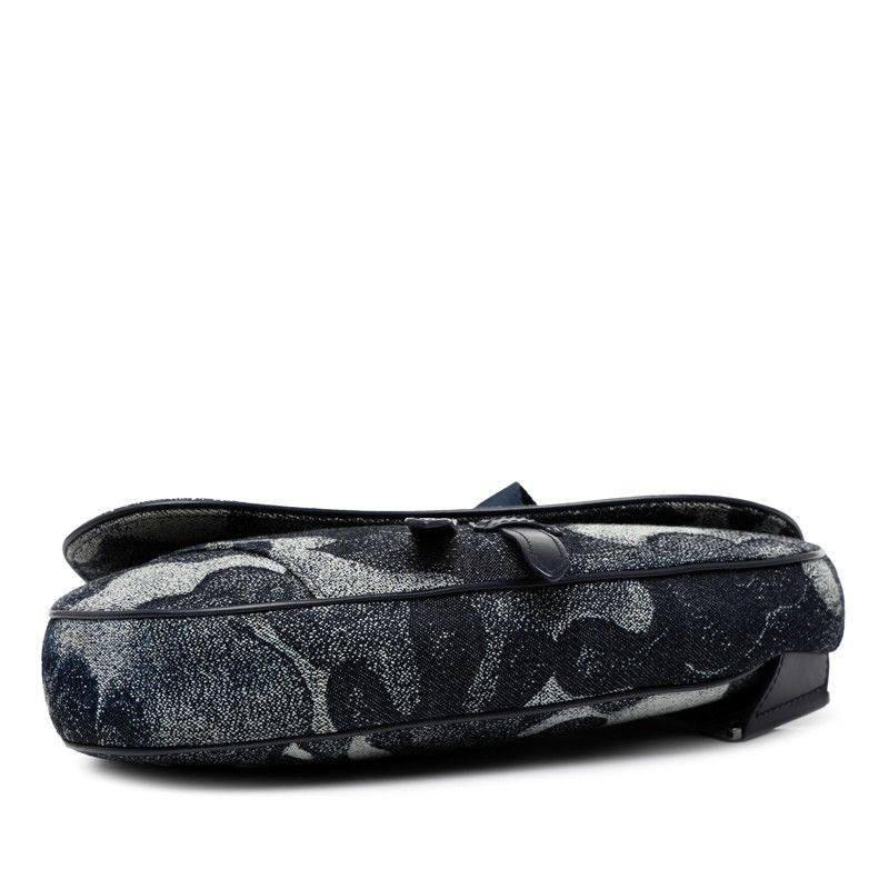 Dior X Peter Doig Saddle Navy Denim Leather Women's Dior