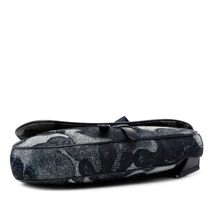 Dior X Peter Doig Saddle Navy Denim Leather Women's Dior