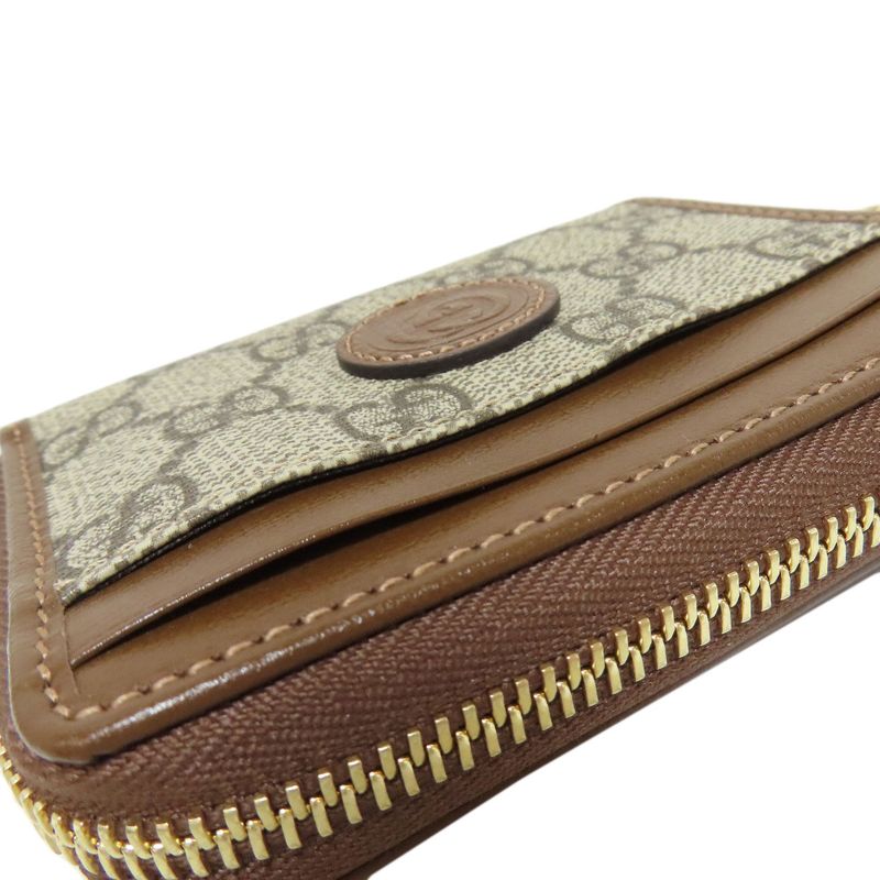 Gucci 700691 GG Supreme Card Case PVC Leather Ladies