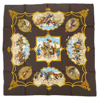 Grade Hermes Carre 90 LES Chevaux DES Moghols Mughal Dynasty Horse Scarf 100%