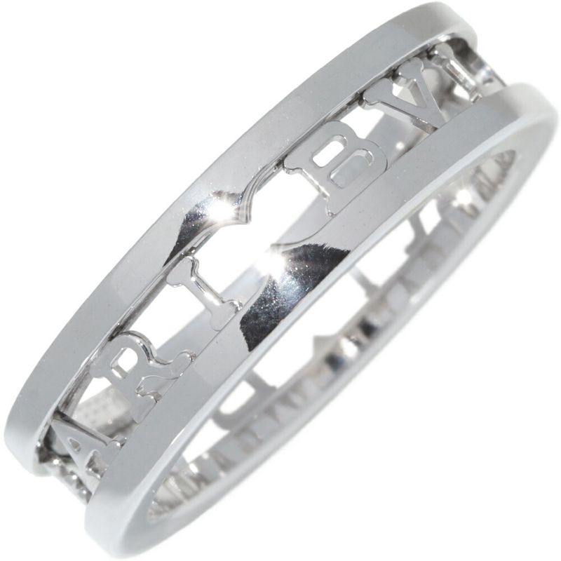 Bulgari Ring 18K White Gold Bzero1 Openwork Logo Spiral Ring An859738 359361