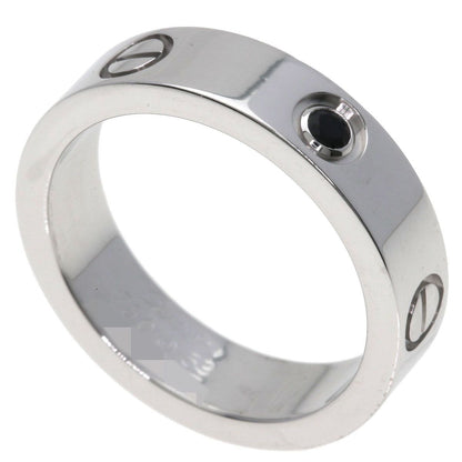 Cartier Love Ring Black Saffiano 59 18K White Gold