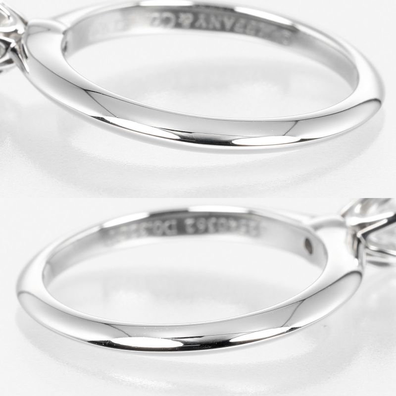 Tiffany & Co Solitaire 0.32ct Vs1/f/3ex Pt950platinum × Diamond #8 Ladies 3.3g