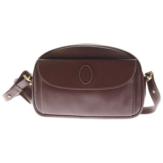 Cartier Must de Cartier Mini Shoulder Bag Gold Red Leather Bordeaux