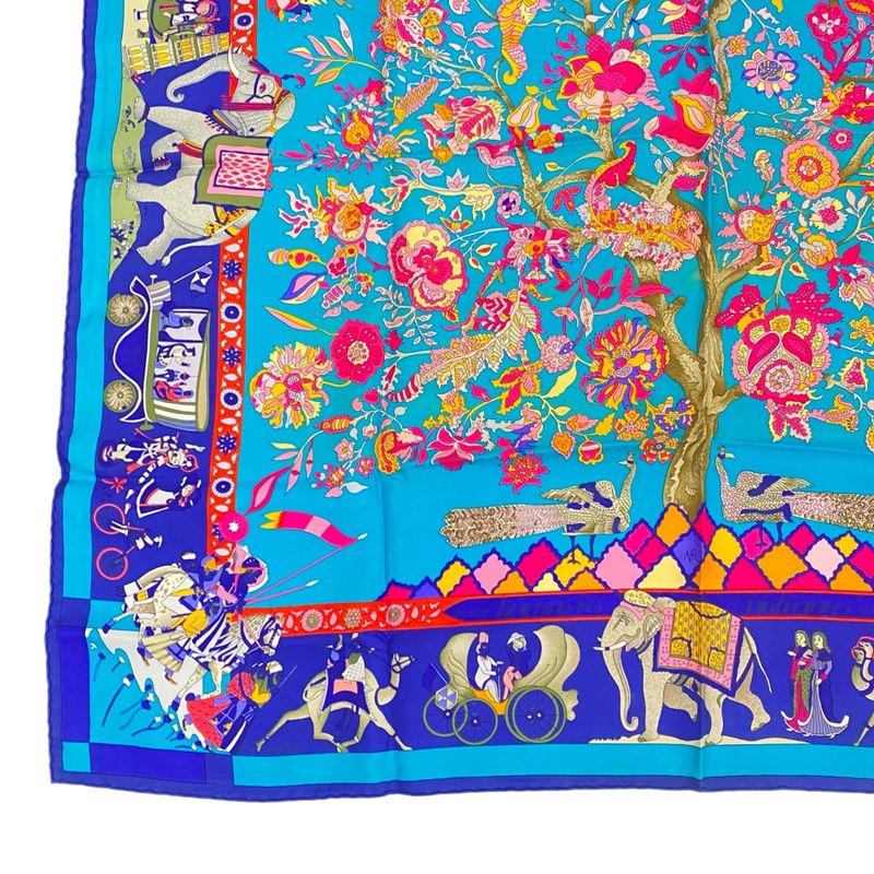 Hermes Carre 90 Scarf Large Silk Fantaisies Indiennes Dazzling India Multicolor