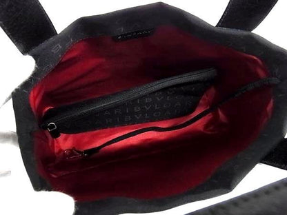 Bvlgari Logomania Canvas With Pouch Handbag Tote Women Men Black Fr4961