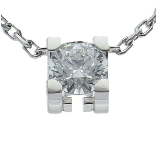 Cartier C de Diamond Necklace D:0.23ct 18k White Gold Ladies
