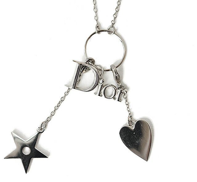 Christian Dior Necklace Vintage Christian DIOR Logo Star Heart
