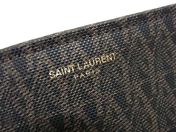 Saint Laurent PVC All Over Pattern Clutch Bag Second Bag Men's Black And
