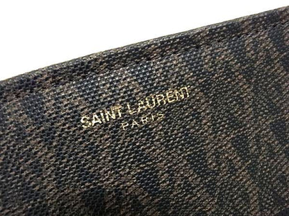 Saint Laurent PVC All Over Pattern Clutch Bag Second Bag Men's Black And