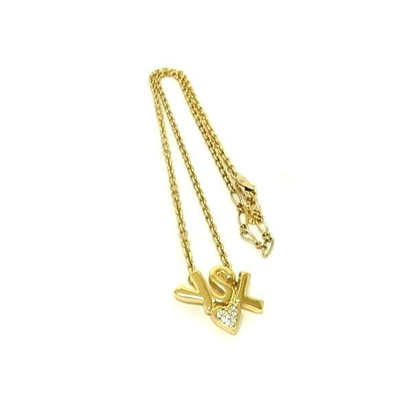 Yves Saint Laurent Necklace Logo Heart