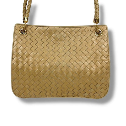 Bottega Veneta Shoulder Bag Shoulder Bag Gold Intrecciato Leather Semi Shoulder