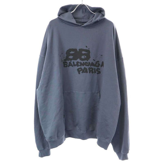 Balenciaga Hand Draw N BB Icon Hoodie Damaged Logo Print Hoodie 620973 Tnvq1