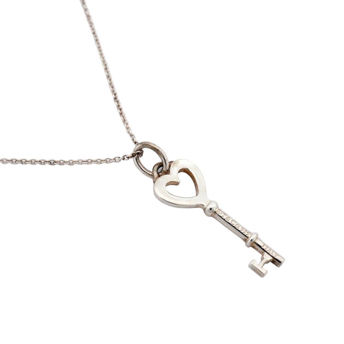 Tiffany & Co Necklace Heart Key 925 Sterling Silver — view 2