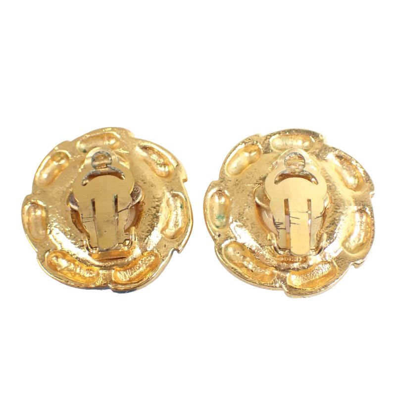 Chanel Rubber None With Blisters Large 93P Earrings Chanel Gold