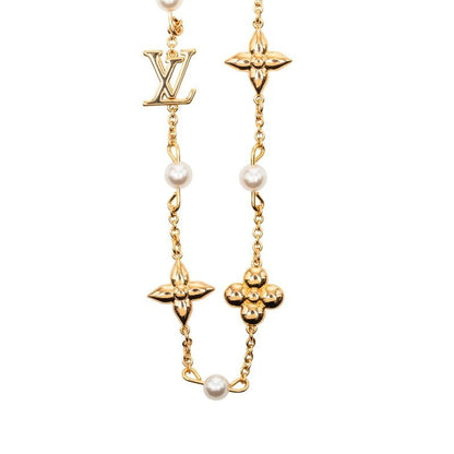 Louis Vuitton Necklace A Gold Plated Faux Pearl