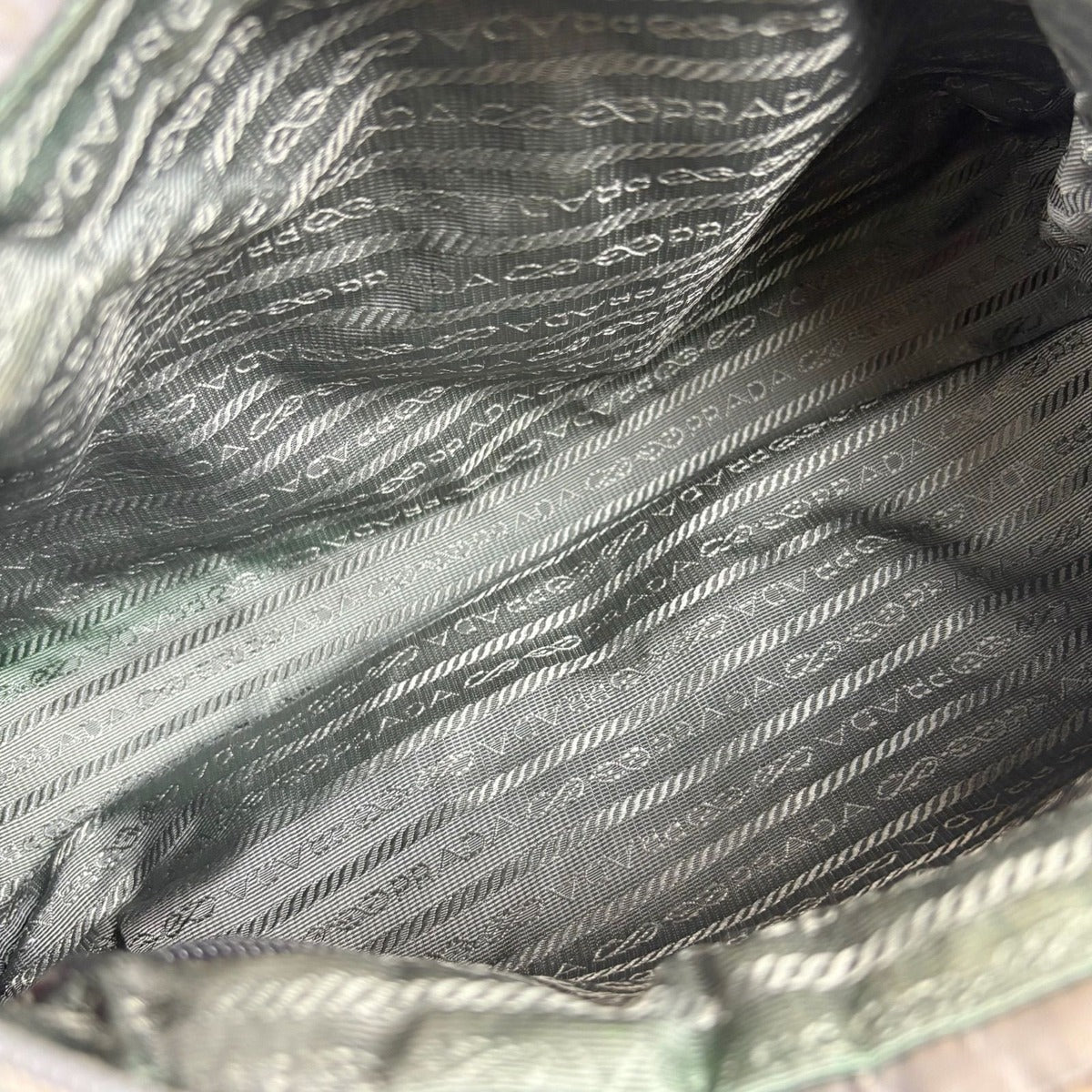 Prada 2-Way Shoulder Bag Mini Tote Ribbon Tessuto Nylon Light Gray — view 11