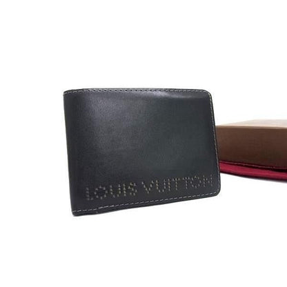 Louis Vuitton Cuir Bequia Portefeuille Noir Black Leather Wallet