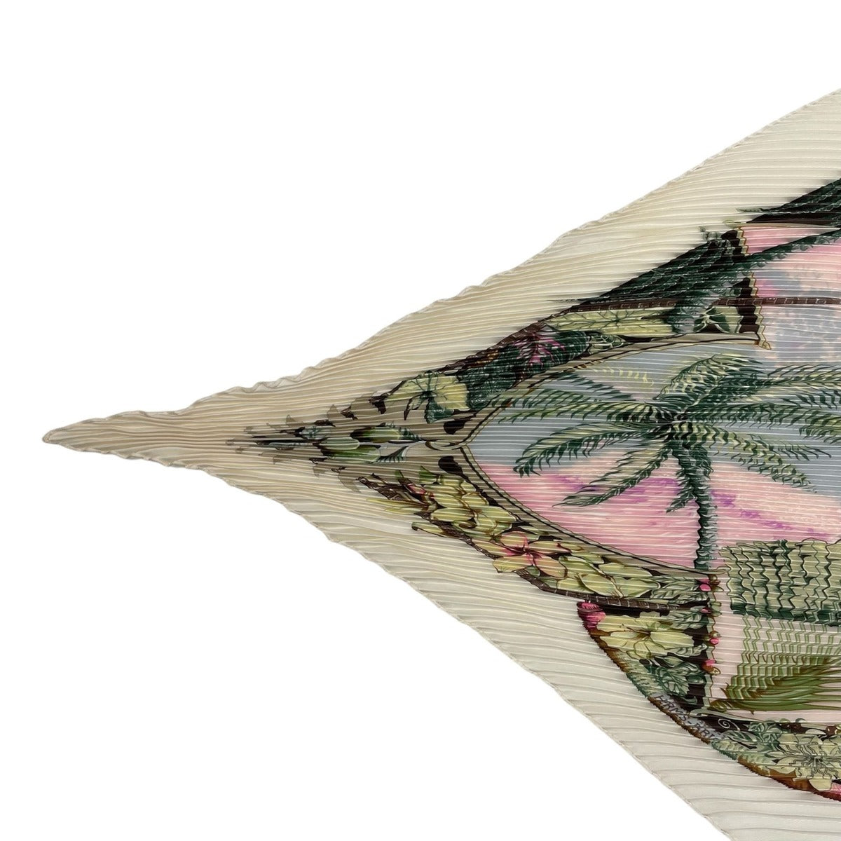 Hermes Scarf Pleats 100% Silk Aloha White — view 2