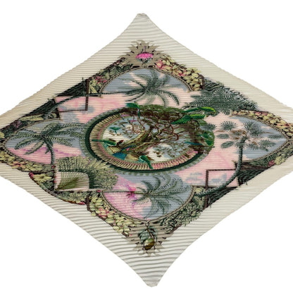 Hermes Scarf Pleats 100% Silk Aloha White — view 3