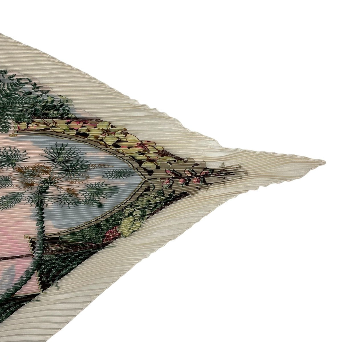 Hermes Scarf Pleats 100% Silk Aloha White — view 4