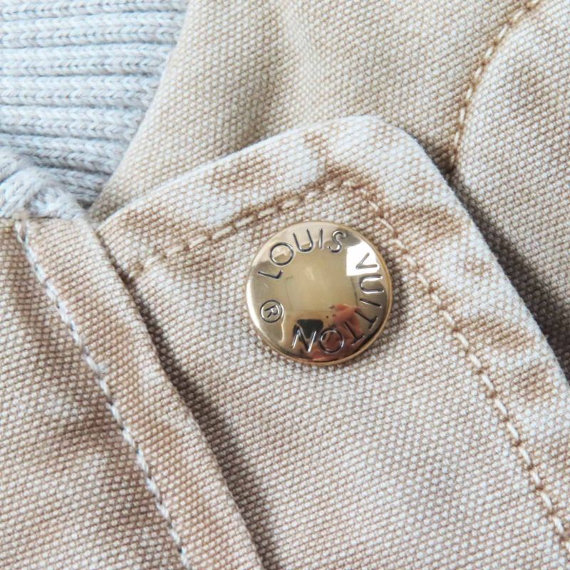 Louis Vuitton 23SS 1ab74i Cotton Washed Denim Cropped Bomber Jacket Beige 34