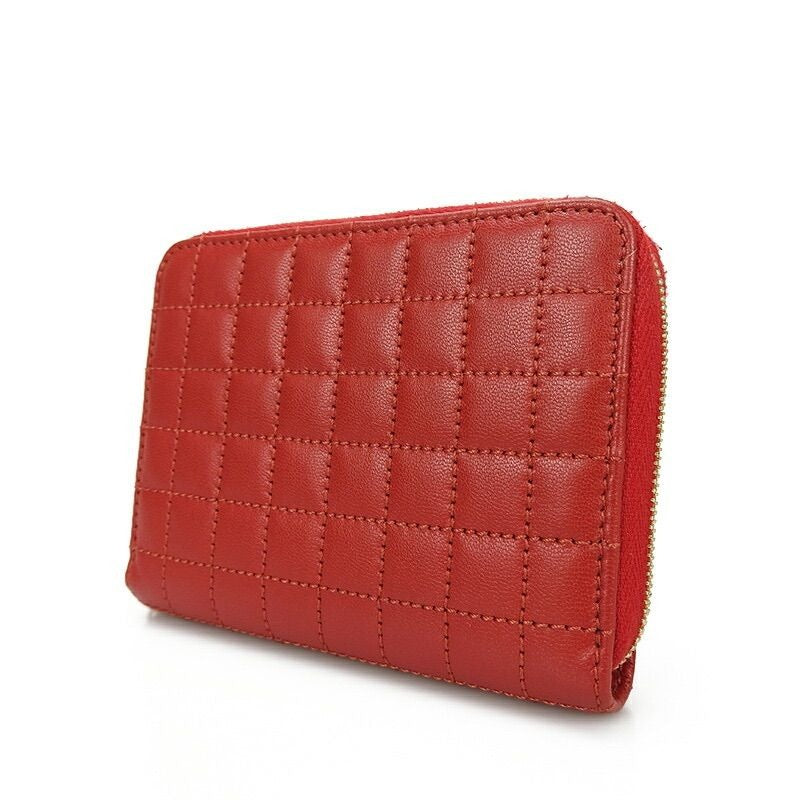 Celine Compact Zipped Wallet 10 B663 bfl.27 ed CC Charm Calfskin Red