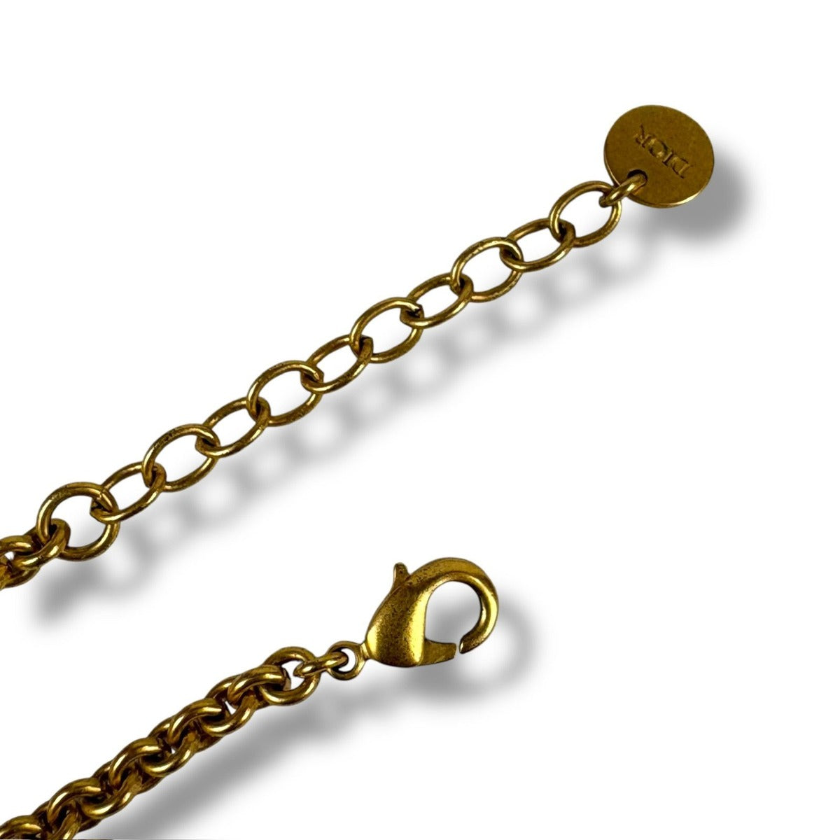 Dior Christian CD Navy Necklace Rhinestone Gold — view 9