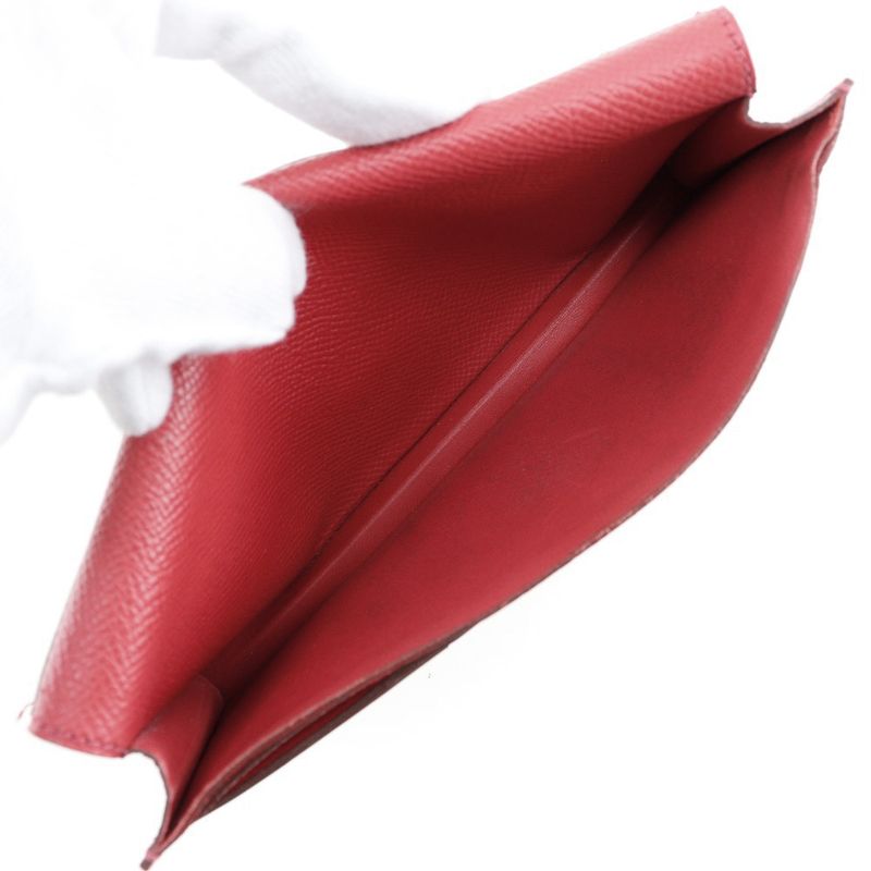 Hermes Bearn Souffle Vaux Epson Red □R Ladies Long Wallet