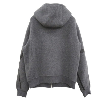 Hermes Knit Hooded Zip-up Hoodie 32-5733 Hoodie Wool Cashmere Gray 1383 Hermes