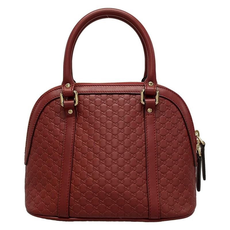 Gucci Handbag Micro Guccissima 449654 Red Leather
