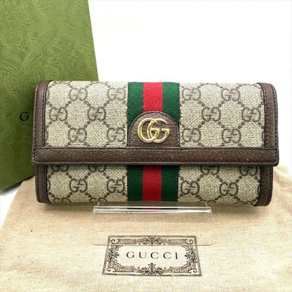 Gucci Ophidia GG Continental Wallet Leather Brown