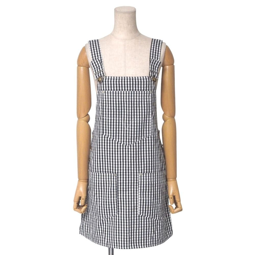 Versace Vintage Overalls 28 42 Medusa Button Gingham Check Dress