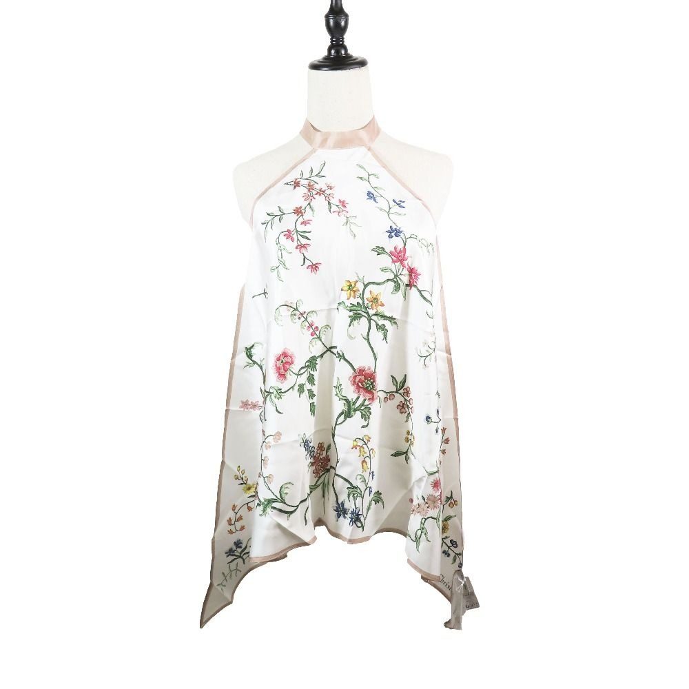 Dior Flower Halter Neck Silk Top Shirt Blouse White