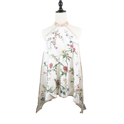 Dior Flower Halter Neck Silk Top Shirt Blouse White