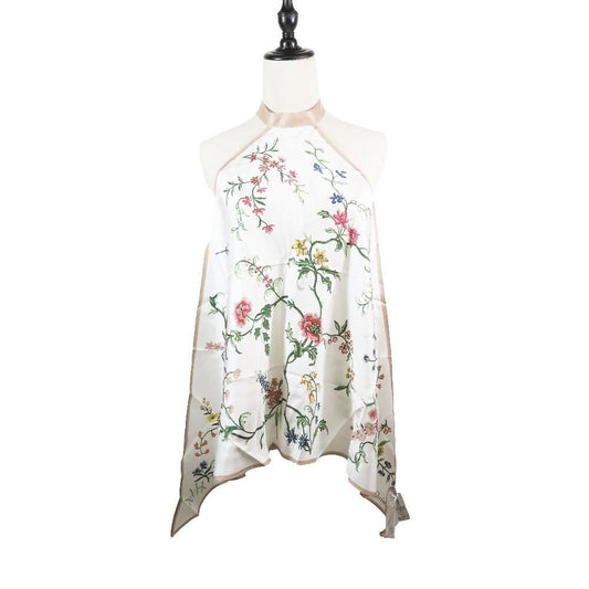Dior Flower Halter Neck Silk Top Shirt Blouse White