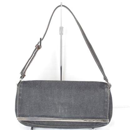 Fendi Logo Shoulder Pouch Mini Bag Denim Navy High Casual