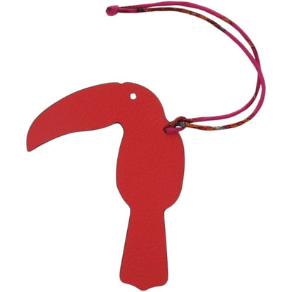 Hermes Petit Ash Toucan Leather Rouge Red Key Holder Beige