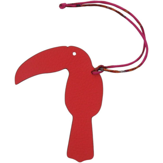 Hermes Petit Ash Toucan Leather Rouge Red Key Holder Beige