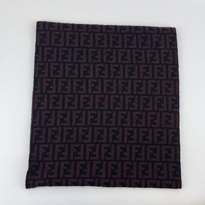 Fendi Scarf Brown Black Wool Vintage — view 11