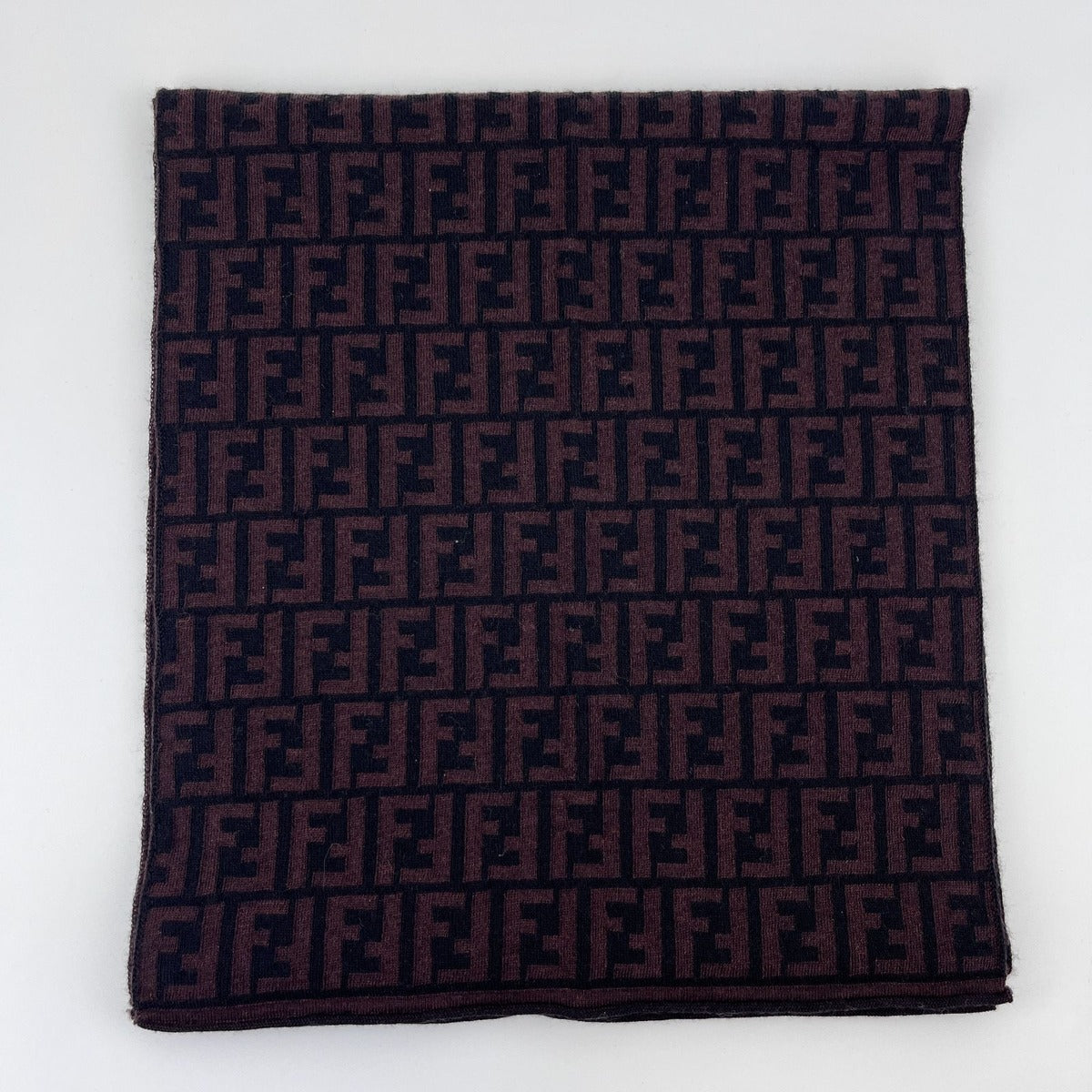 Fendi Scarf Brown Black Wool Vintage — view 9