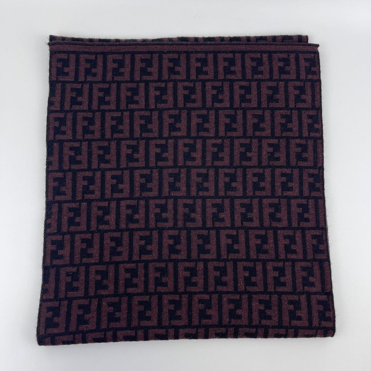 Fendi Scarf Brown Black Wool Vintage — view 10