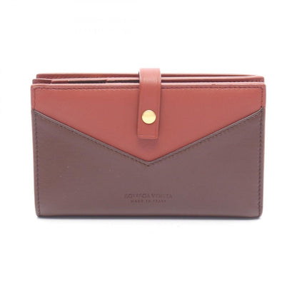 Bottega Veneta Bifold Wallet Brown Red Leather Bold