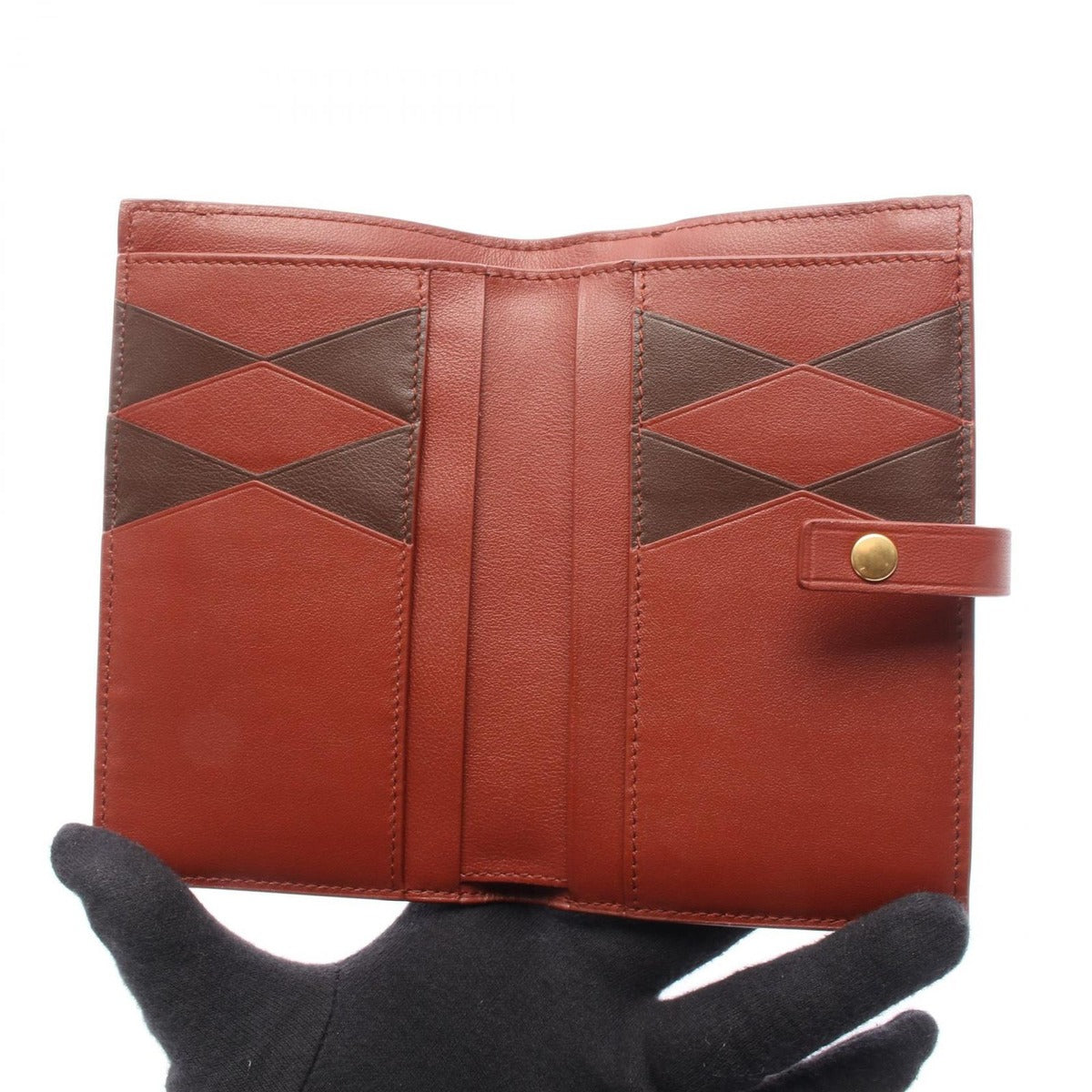 Bottega Veneta Bifold Wallet Brown Red Leather Bold — view 3