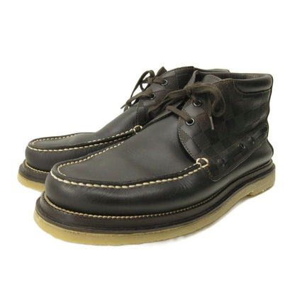 Louis Vuitton Damier Chukka Boots Moccasins Shoes Cles Leather 6 Black