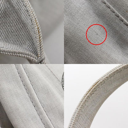 Prada Canapa Triangle Logo Plate 1bg439 Denim Light Gray Women's Handbag