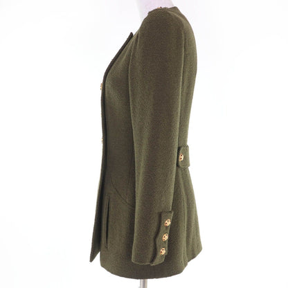 Chanel Vintage Wool Gripoix Button Tweed Jacket Khaki 36 — view 2