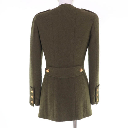 Chanel Vintage Wool Gripoix Button Tweed Jacket Khaki 36 — view 3