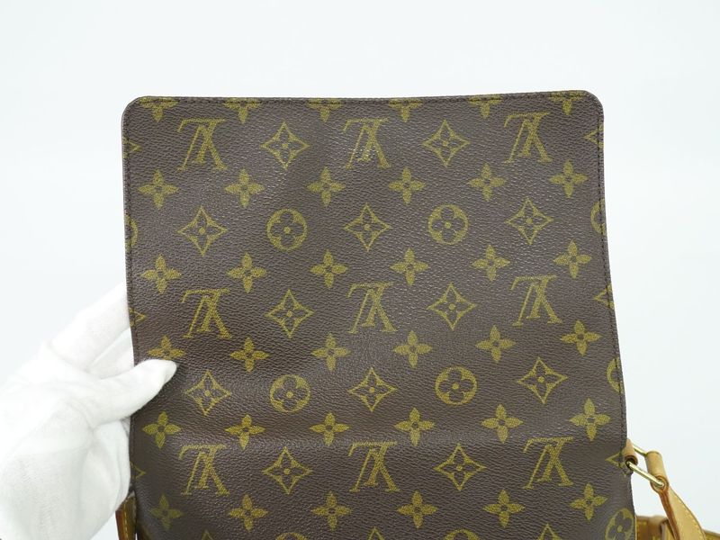 Authentic Louis Vuitton LV Musette Tango Short Monogram Shoulder Bag Brown